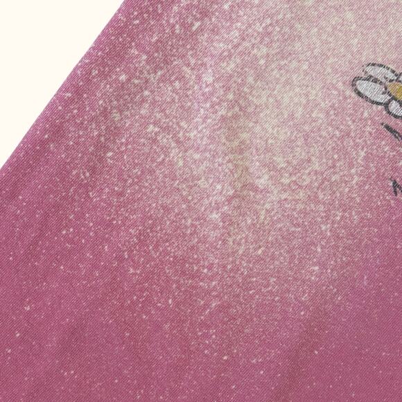 The Smurfs Pink Unisex Graphic Tee S/M Vintage Style Spray Bleach Cartoon - Picture 4 of 5